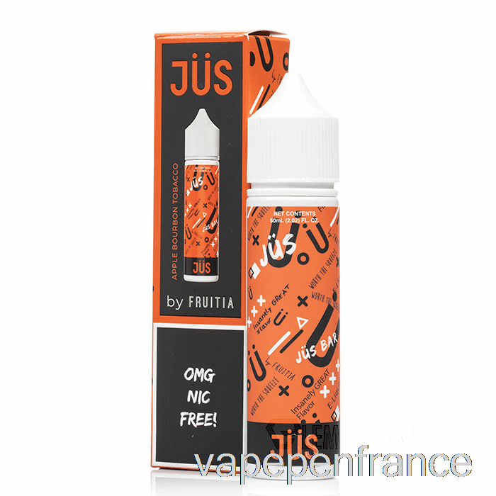 Tabac Pomme Bourbon - Jus E-liquide - 60ml 0mg Stylo Vape
